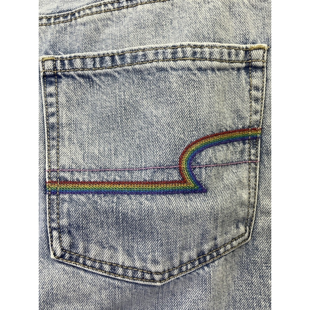 American Eagle Outfitters Jeans Womens 10 Blue Boyfriend Acid Wash Rainbow - Picture 8 of 13